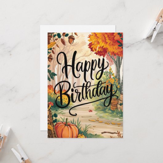 Carte Mystical Lovely Cosy Automne automne heureux Anniv (Devant/Arrière en situation)
