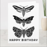 Carte Mystical Magical Moths Black White JEUX ANNIVERSAI<br><div class="desc">Modifiez le texte,  la police et les couleurs de cette carte personnalisable. Main dessinée par moi pour toi. Consultez ma boutique pour plus de modèles de cartes ou faites-moi savoir si vous voulez quelque chose de personnalisé!</div>