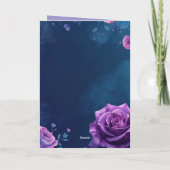 Carte Mystical Purple Rose Folded Birthday Card, Blank (Dos)