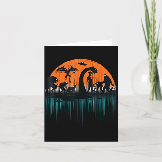 Carte Mythical Loch Ness Bigfoot Mothman Aliens Funny Cr (Devant)