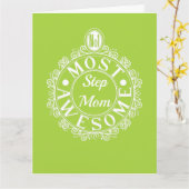 Carte N°1 Super Maman de substitution Classique Blanc su (Fleur jaune)