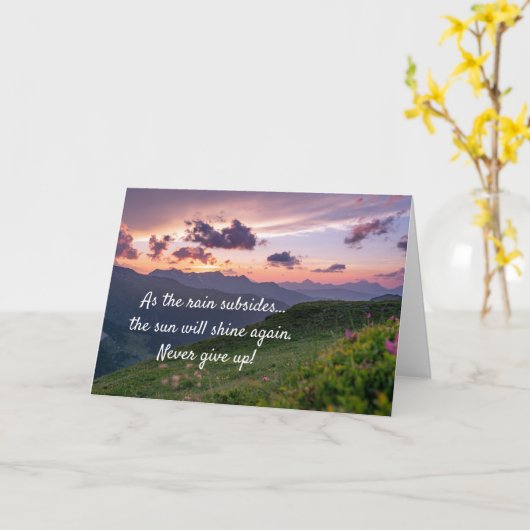 Carte N'abandonne jamais (Fleur jaune)