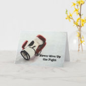 Carte N'abandonnez jamais le combat enfermant dans une (Fleur jaune)