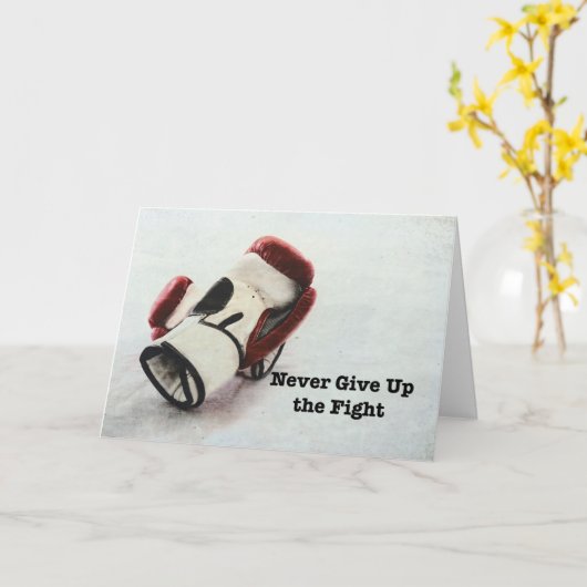 Carte N'abandonnez jamais le combat enfermant dans une (Fleur jaune)