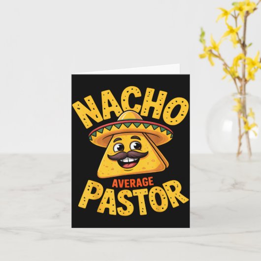Carte Nacho Average Pastor Funny Christian (Fleur jaune)