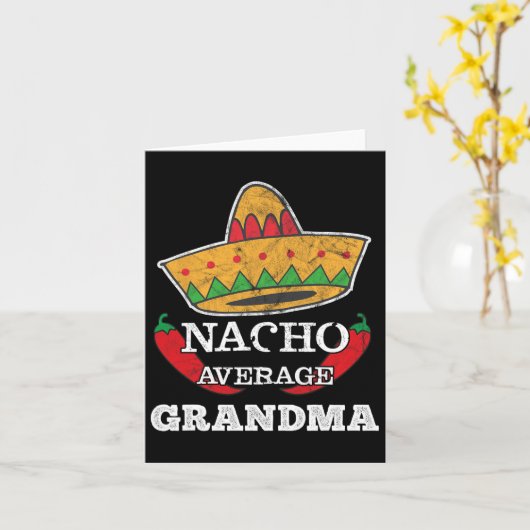 Carte Nacho Moyenne Grand-mère Funny Cinco De Mayo Tee C (Fleur jaune)
