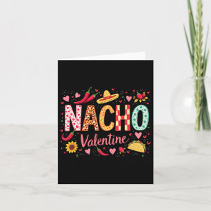 Carte Nacho Valentine Drôle Sombrero et Design Taco
