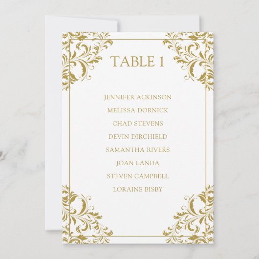 Carte Nadine Seating Chart Table List | Or (Devant)