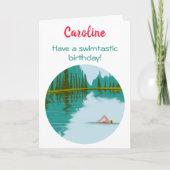Carte Nage en eau libre personnalisée Anniversaire (Devant)