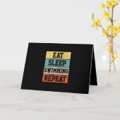 Carte nager nager nager Cadeau de natation (Fleur jaune)