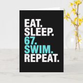 Carte Nageur drôle 67 Dort Nage Répète (Fleur jaune)