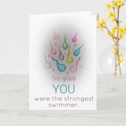 Carte Nageur le plus fort (Fleur jaune)