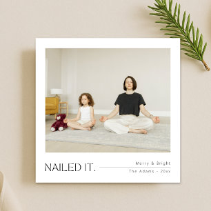 Carte Nail it Paisible Famille Photo Fête de Noël