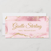 Carte Nail Technician Pink Gold Agate Gift Certificate (Devant)