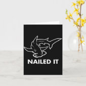 Carte Nailed It - Funny Hammerhead Shark  (Fleur jaune)