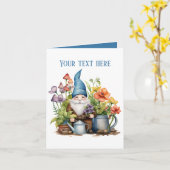 Carte Nain de jardin cool ajouter message (Fleur jaune)
