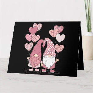 Carte Nains de la Saint-Valentin à carreaux buffles rose