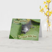 Carte Naissance de la tortue peinte pour bébé (Fleur jaune)