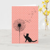 Carte Naissance des graines de chat noir et de pissenlit (Fleur jaune)