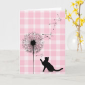 Carte Naissance des graines de chat noir et de pissenlit (Fleur jaune)