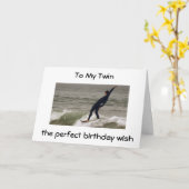 CARTE NAISSANCE DU SURF JUMEAU JOUR PARFAIT COMME UNE VA (Fleur jaune)