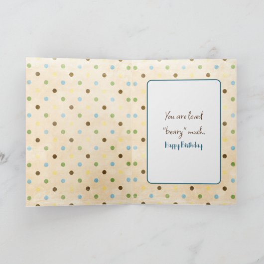 Carte Naissance mignon Ours Brown (Intérieur)