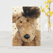 Carte Naissance mignon Ours Brown (Fleur jaune)