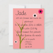 Carte naissance poupée Kokeshi (Dos)