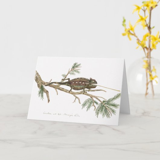 Carte Namaqua chameleon Lizard Reptile Gecko (Fleur jaune)