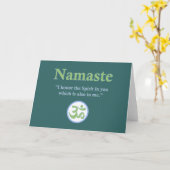 Carte Namaste - avec la citation et le symbole de l'OM (Fleur jaune)