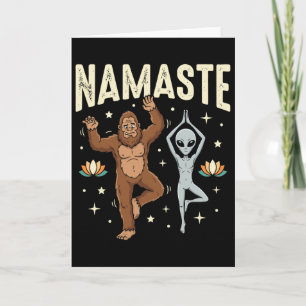 Carte Namaste Bigfoot Alien Yoga Spirituel Lance Lotus F