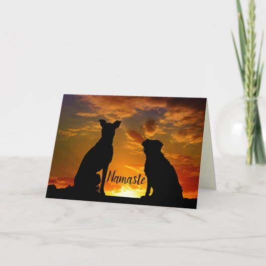 Carte Namaste Citation Merci Animal Dog Friends Sunset (Devant)