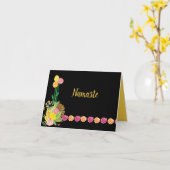 Carte Namaste Citation Merci Floral Rose Bouquet (Fleur jaune)