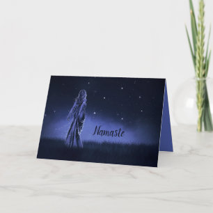 Carte Namaste Citation Merci Spirituel Night Sky Stars