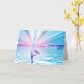 Carte Namaste Citation Merci Yoga Pose Arbre de vie (Fleur jaune)