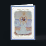 CARTE NAMASTE GIRLFRIEND<br><div class="desc">Un Yoga Pose paisible d'une gal en blanc assis dans le sable face à un océan bleu serein et un orbe céleste doré - Une Carte de Voeux comme aucun autre .. Célébrez les anniversaires, les mariages, les douches, les diplômes, les petites amies, la venue de l'âge, etc ... Une...</div>