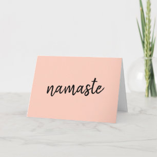 Carte Namaste Méditation de yoga moderne rose de paix