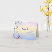 Carte Namaste Merci Beaux papillons Pastel (Fleur jaune)
