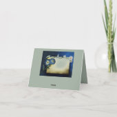 Carte Namaste Merci élégant bleu Floral Design (Dos)