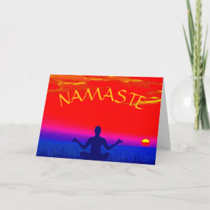 Carte Namaste Mindfulness Méditation et Yoga Zen Sunset