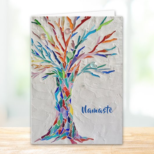 Carte Namaste Rainbow Colors Arbre de vie