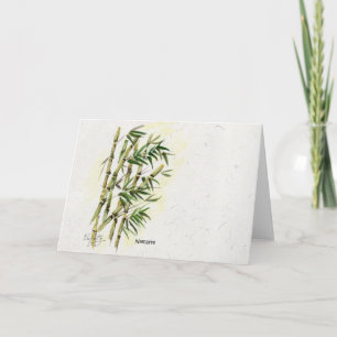 Carte Namaste sur Bamboo Salutation respectueuse et poli