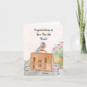 Carte Name Congratulation on Your New Job Bluebird (Devant)