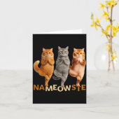 Carte Nameowste Yoga Cat  (Fleur jaune)