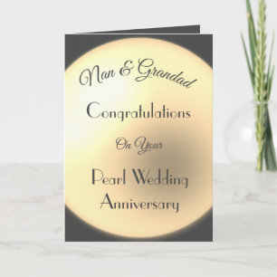 Carte Nan & Grandad Pearl Anniversaire Salutation
