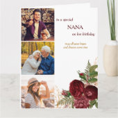 Carte Nana 3 Photo Red Roses Birthday (Devant)