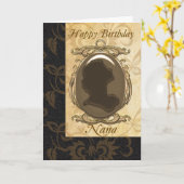 Carte Nana Anniversaire Avec Cameo (Fleur jaune)