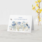 Carte Nana Anniversaire Dusty Blue Fleurs sauvages (Fleur jaune)