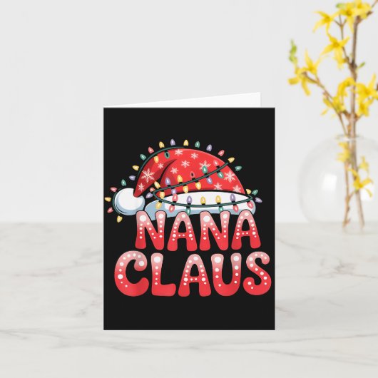 Carte Nana Claus Christmas Family Matching Grandma Holid (Fleur jaune)