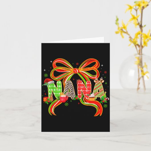 Carte Nana Coquette Bow Christmas Pajamas Xmas Tree Coco (Fleur jaune)